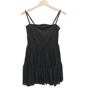 Blogilates Ballerina Dress Mesh Black Medium Tiered Athletic Strappy